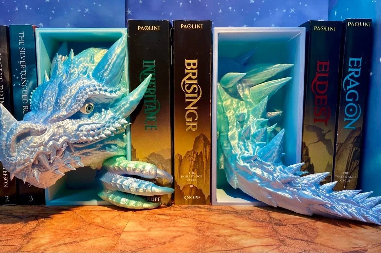 Dragon bookends printed by YBCO